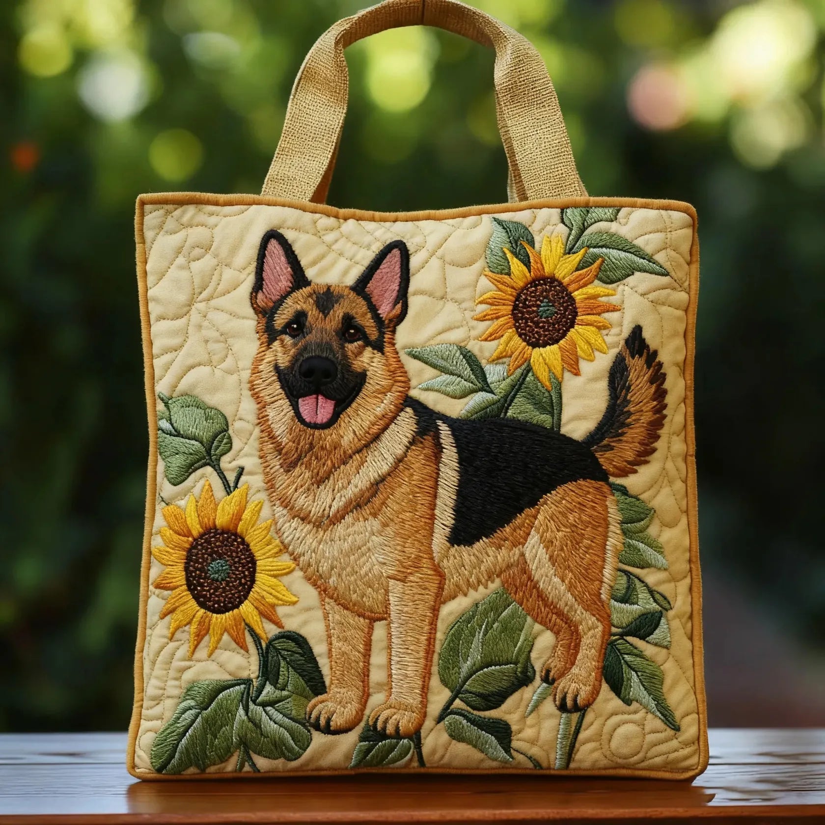Sac fait main Berger Allemand Floral