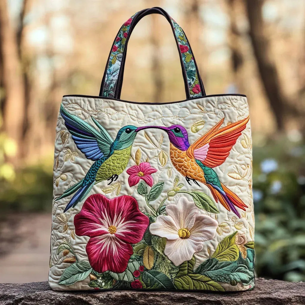 Sac fait main Colibri et Fleurs