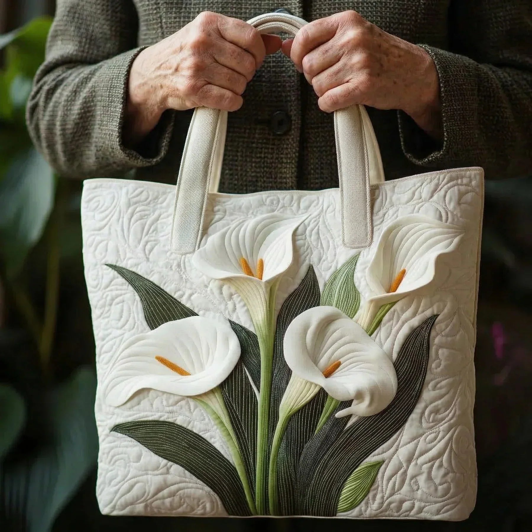 Sac fait main Arums Blancs