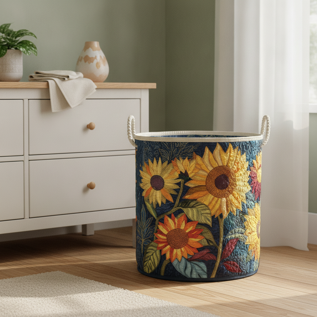 Panier à Linge Fleuri