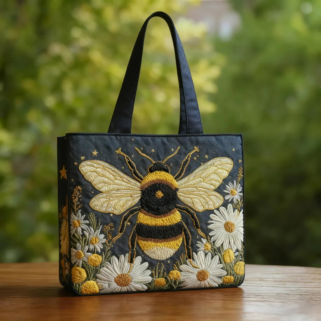 Sac fait main Abeille et Marguerites