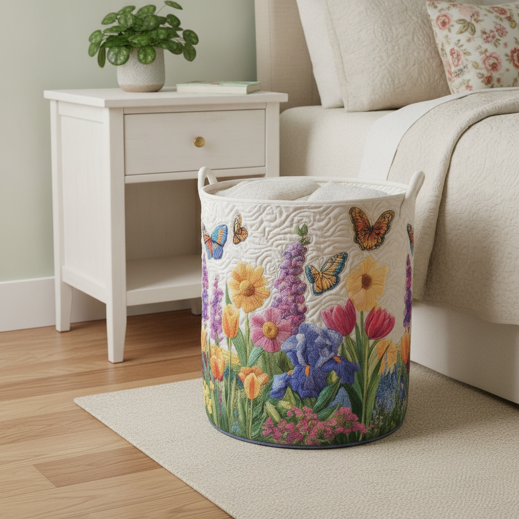 Panier en lin pour la floraison printanière