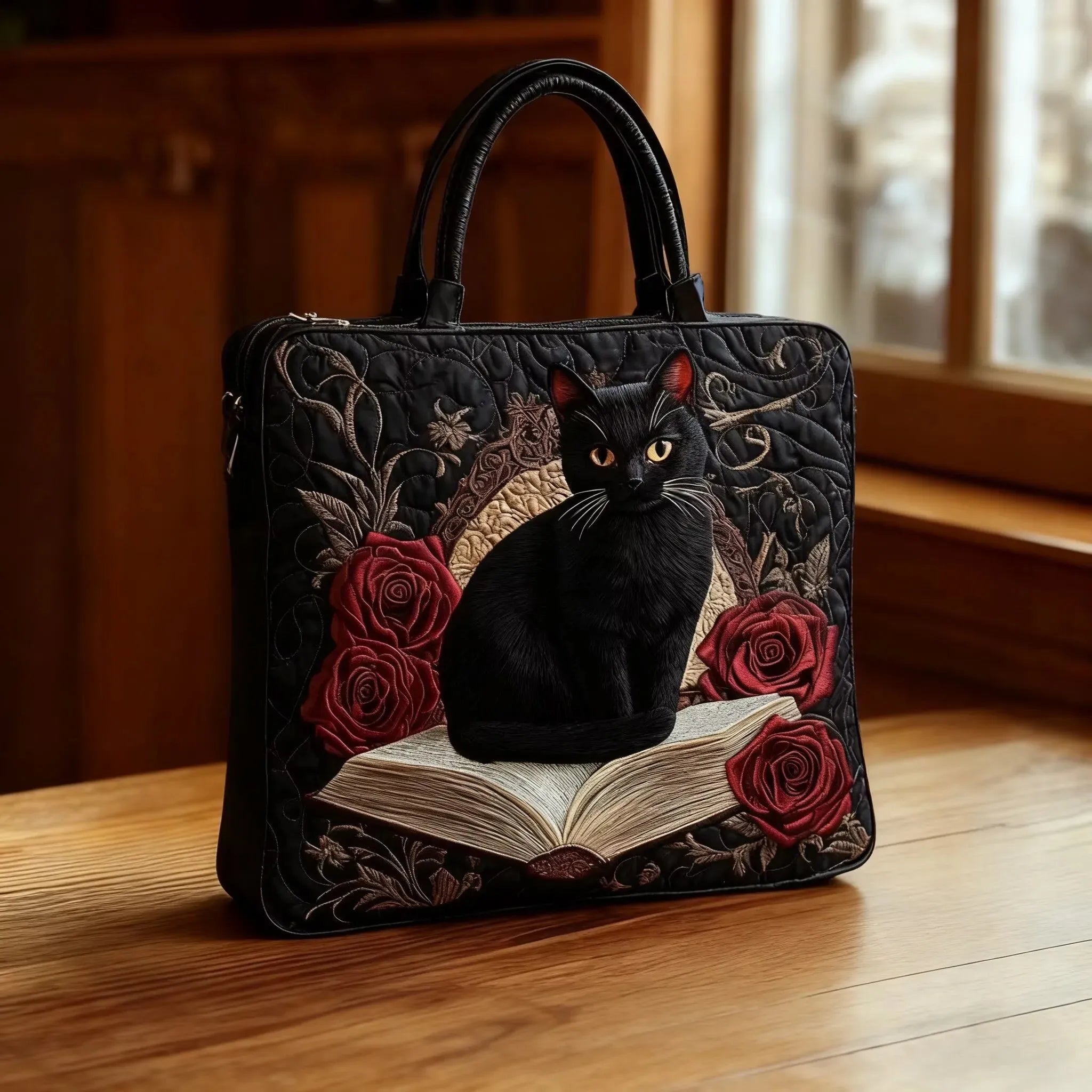 Sac fait main Chat Noir sur les Livres