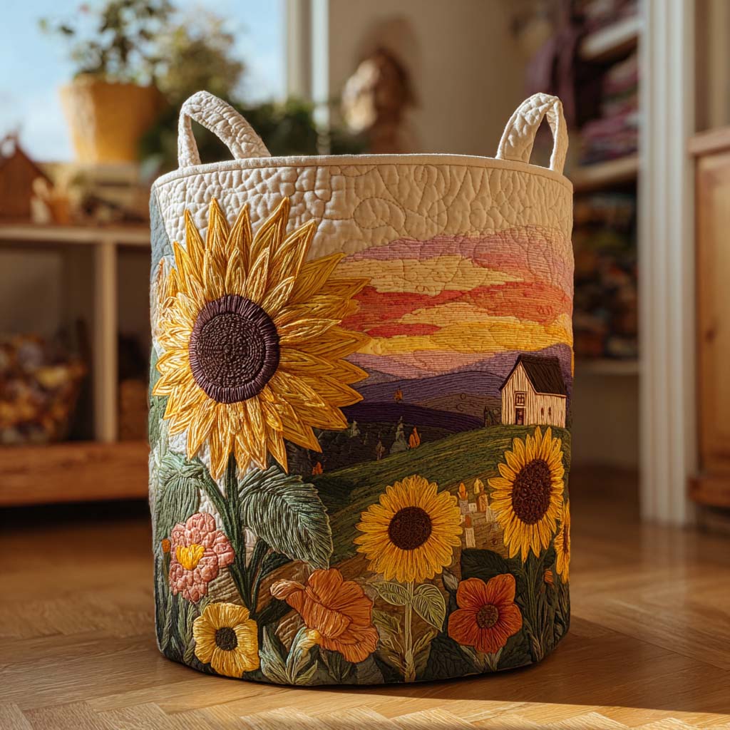 Panier à Linge Fleurissant et Ensoleillé