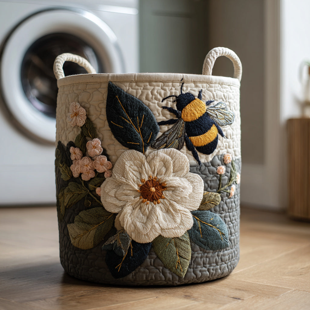 Panier à Linge avec Fleurs