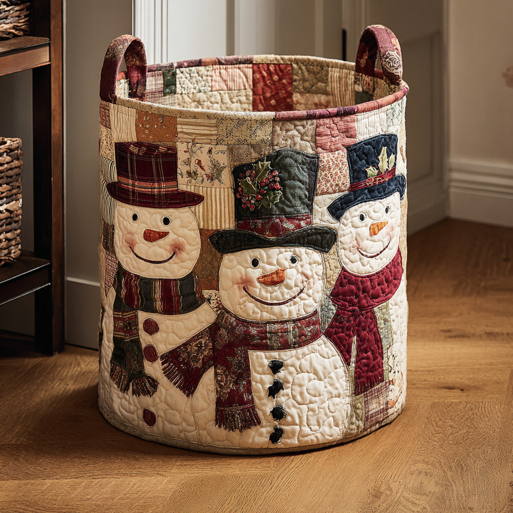 Panier à Linge Joyeux Bonhomme de Neige