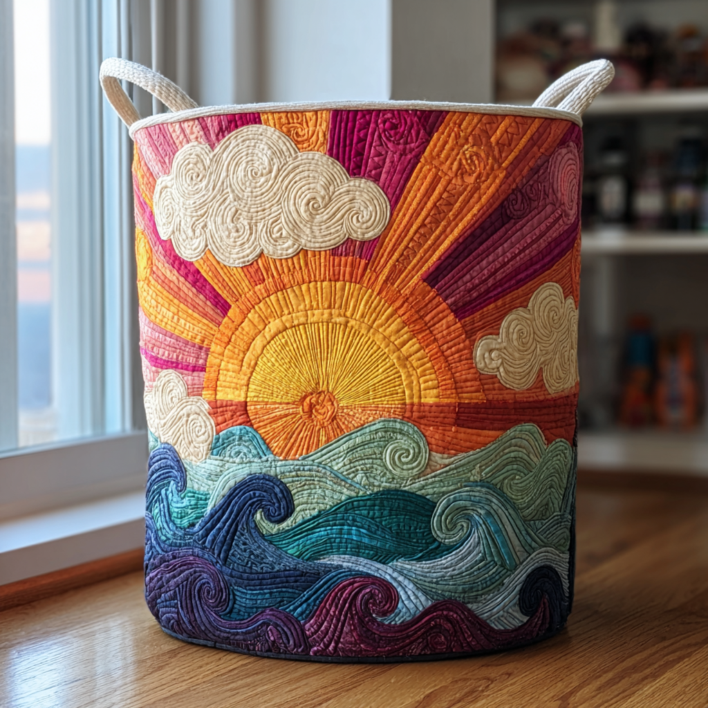 Panier à linge ensoleillé