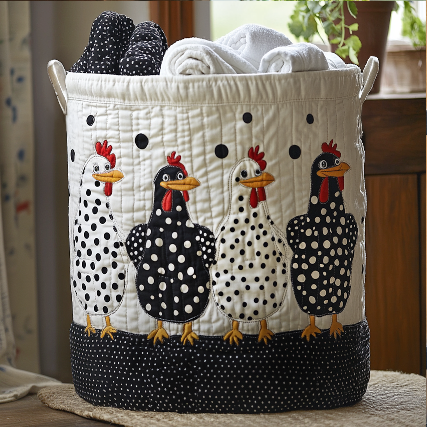 Panier à linge à pois