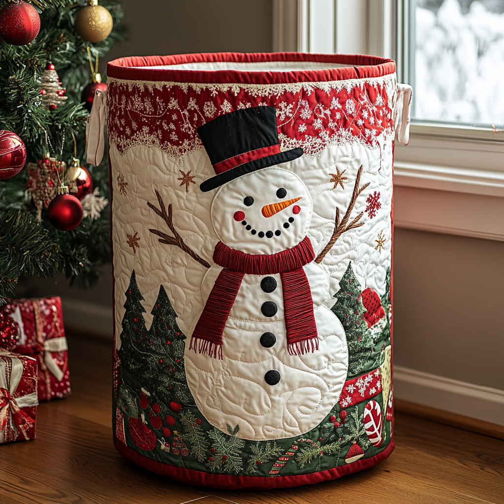 Panier à Linge Bonheur Bonhomme de Neige