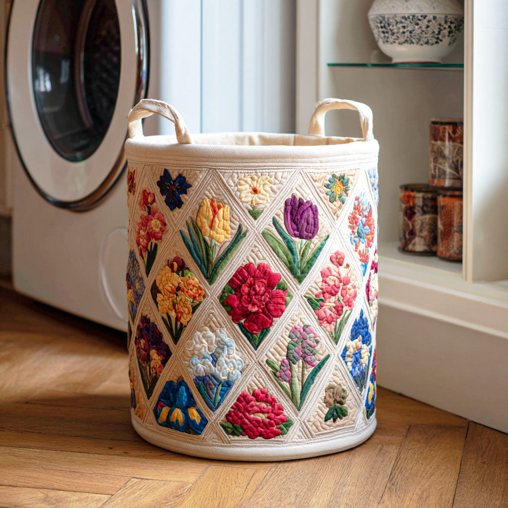 Panier à Linge Fleurs de Cerisier