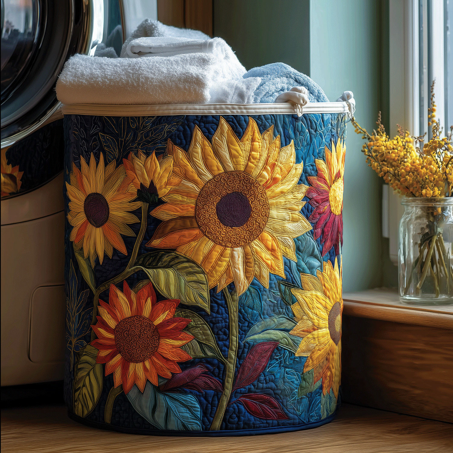 Panier à Linge Fleuri