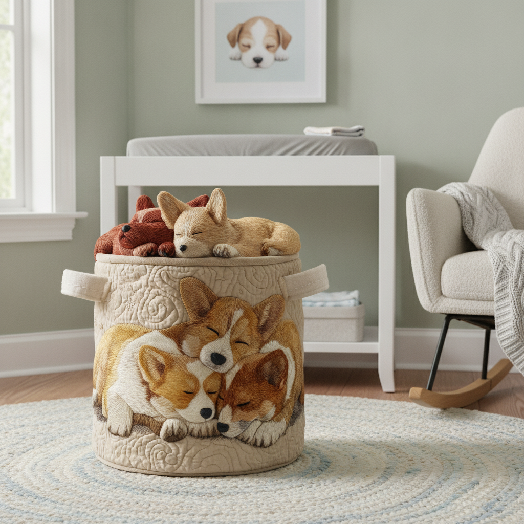 Panier à Linge Corgi de Vacances