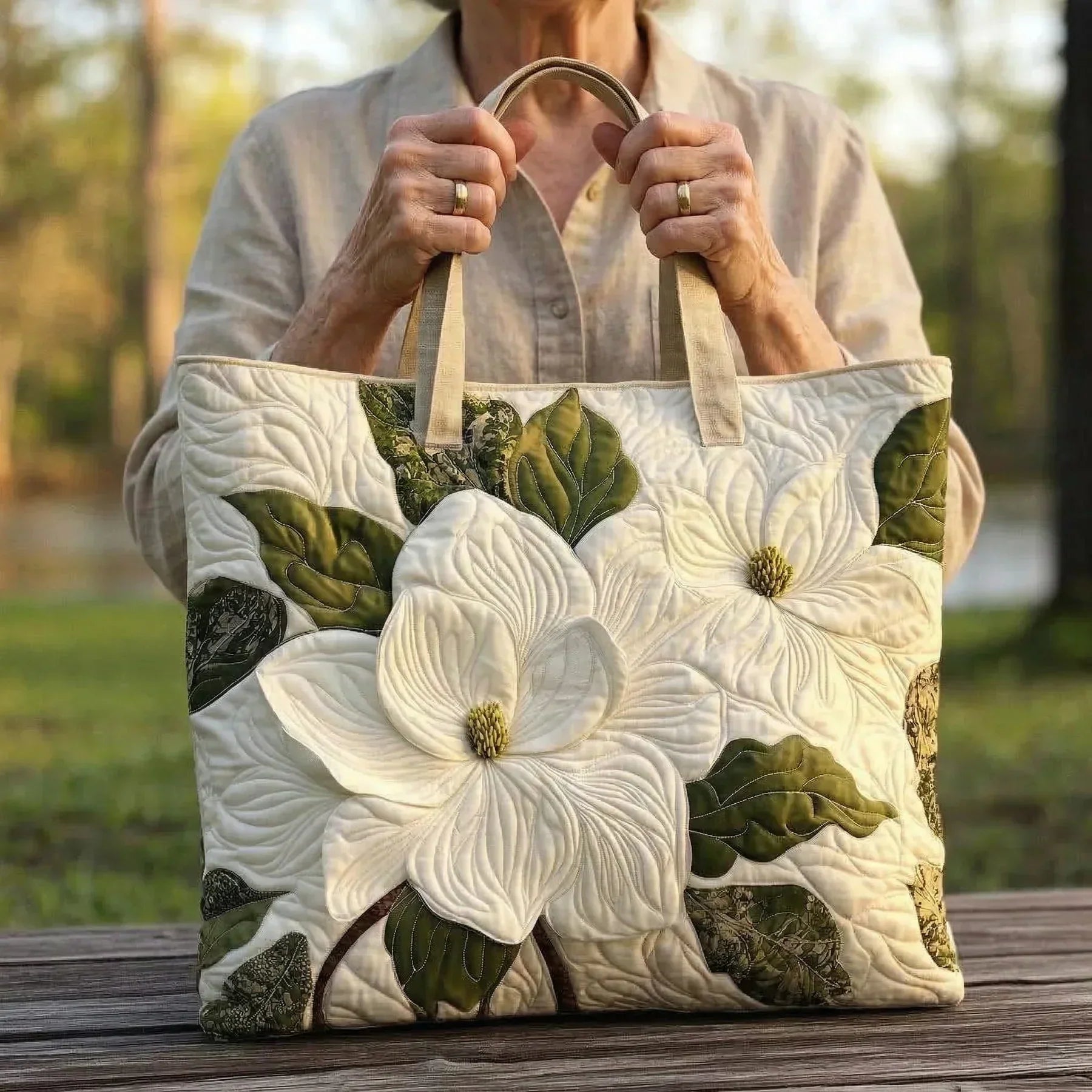 Sac fait main Lys Blancs