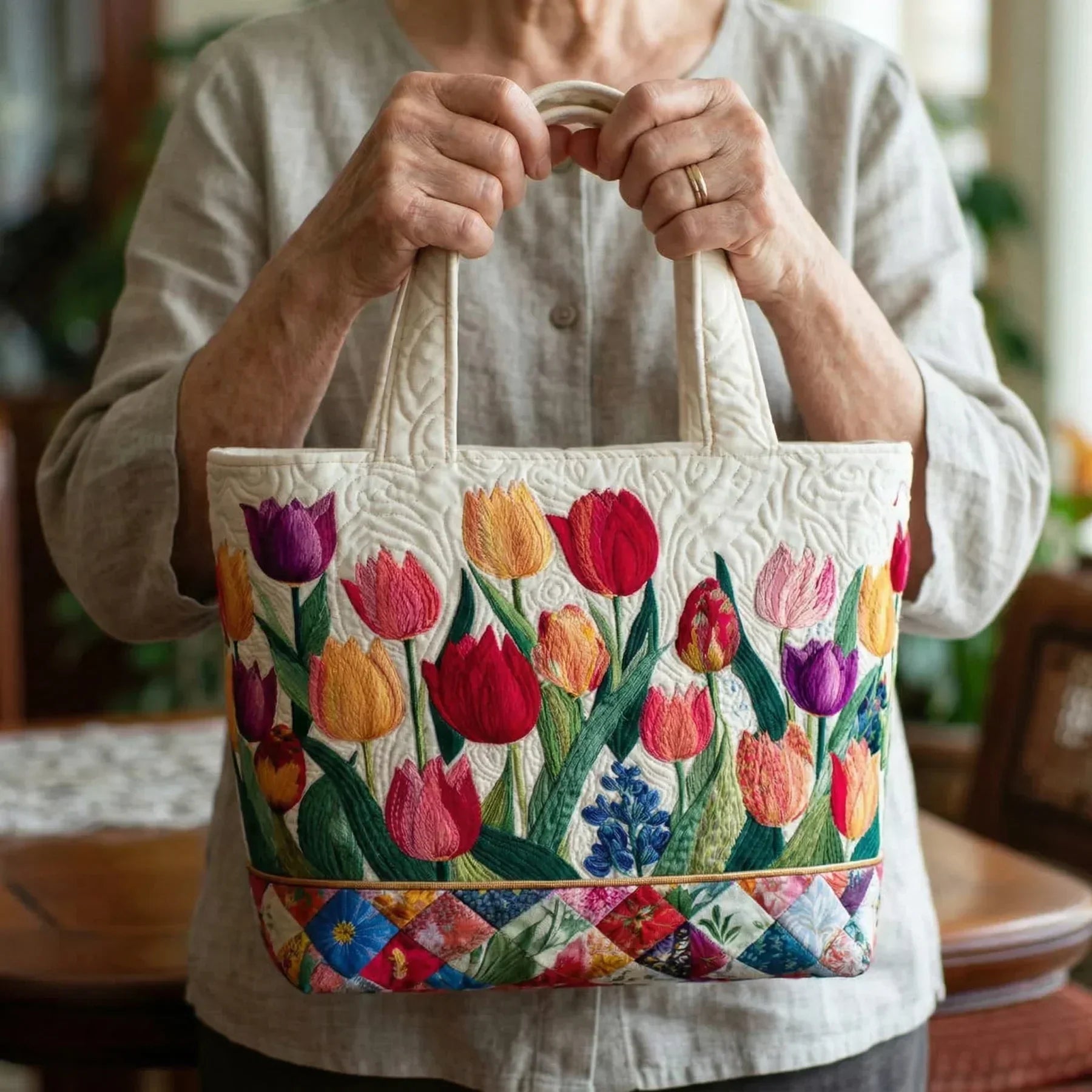Sac fait main Jardin de Tulipes
